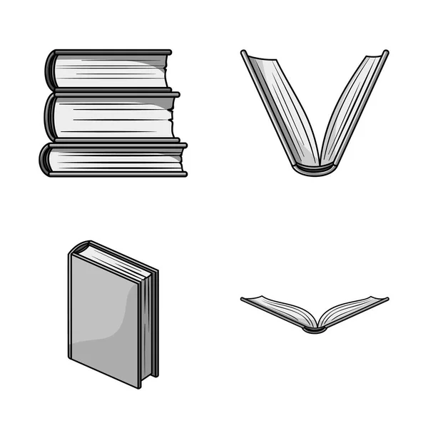 Objet isolé de la bibliothèque et le symbole du manuel. Ensemble de symbole de stock de bibliothèque et d'école pour le web . — Image vectorielle