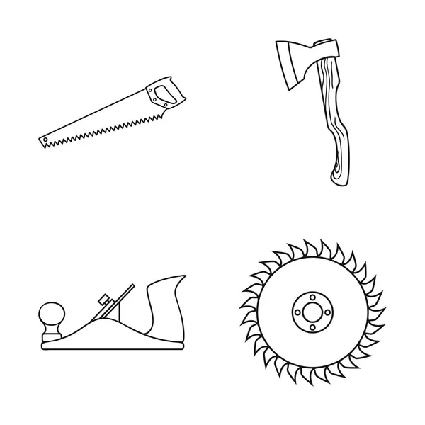 Ilustração vetorial de ferramenta e logotipo de construção. Conjunto de ferramenta e carpintaria ilustração stock vector . — Vetor de Stock