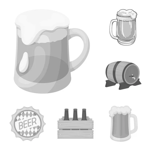 Ilustração vetorial do ícone mínimo e da cerveja. Conjunto de ilustração vetorial de estoque mínimo e artesanal . — Vetor de Stock