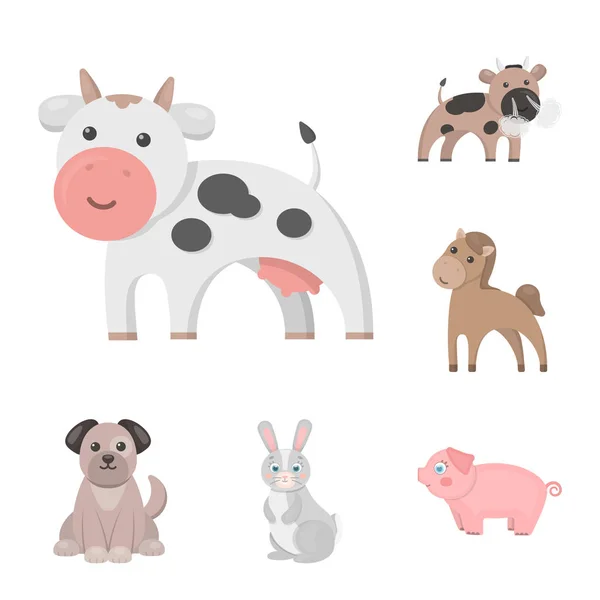 Projeto vetorial do logotipo do animal e do habitat. Coleta de animal e símbolo de estoque de fazenda de web . — Vetor de Stock