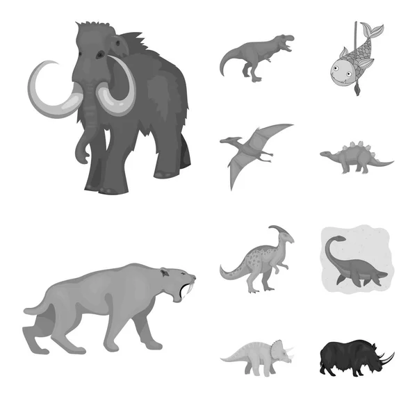 Vektor design av djur- och teckenformat logotyp. Uppsättning av djur och gamla lager vektorillustration. — Stock vektor