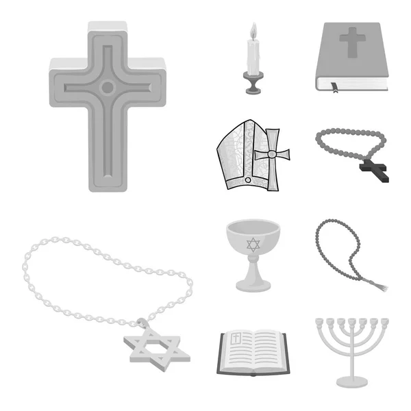 Illustration vectorielle de musulmans et de signes d'objets. Ensemble d'icône de vecteur de bougie musulmane et pour stock . — Image vectorielle