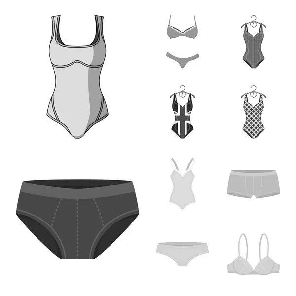 Ilustración vectorial de bikini y símbolo de moda. Colección de bikini y traje de baño icono de vector para stock . — Archivo Imágenes Vectoriales