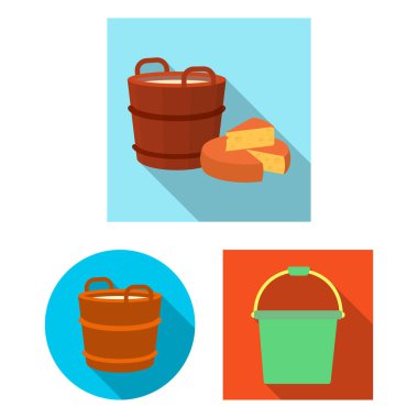 Kova ve su işareti yalıtılmış nesne. Kova ve web için tam hisse senedi simgesi.