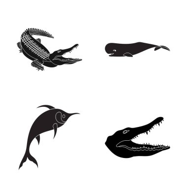 Su ve bırak logo vektör Illustration. Su ve web için sıçrama hisse senedi simgesi toplama.