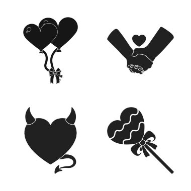 Soyut ve şekil simge vektör Illustration. Web için Özet ve aşk hisse senedi simgesi topluluğu.