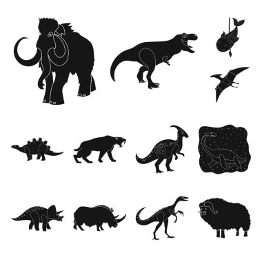 Hayvan ve karakter simge vektör tasarımı. Hisse senedi için hayvan ve antik vektör simge kümesi.