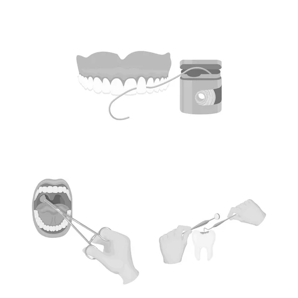 Conception vectorielle de dent et icône heureuse. Ensemble d'illustration vectorielle de dents et de papier blanchissant . — Image vectorielle