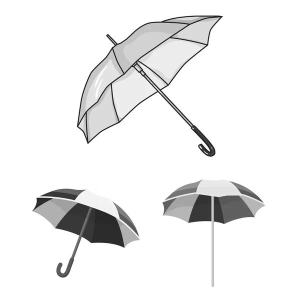 Vector illustration of umbrella and cloud sign. Collection of umbrella and rain stock symbol for web. — Stock Vector