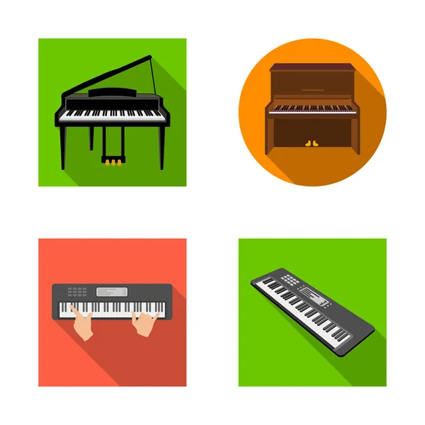 Изолированный объект музыки и символ фортепиано. Икона музыкального и песенного вектора . — стоковый вектор