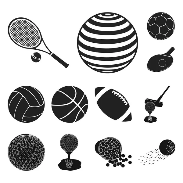 球和足球符号的矢量设计。收集球和篮球矢量图标的股票. — 图库矢量图片