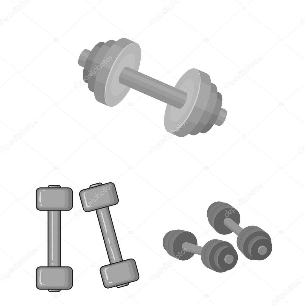 Isolated object of weight and lifting icon. Collection of weight and exercise vector icon for stock.