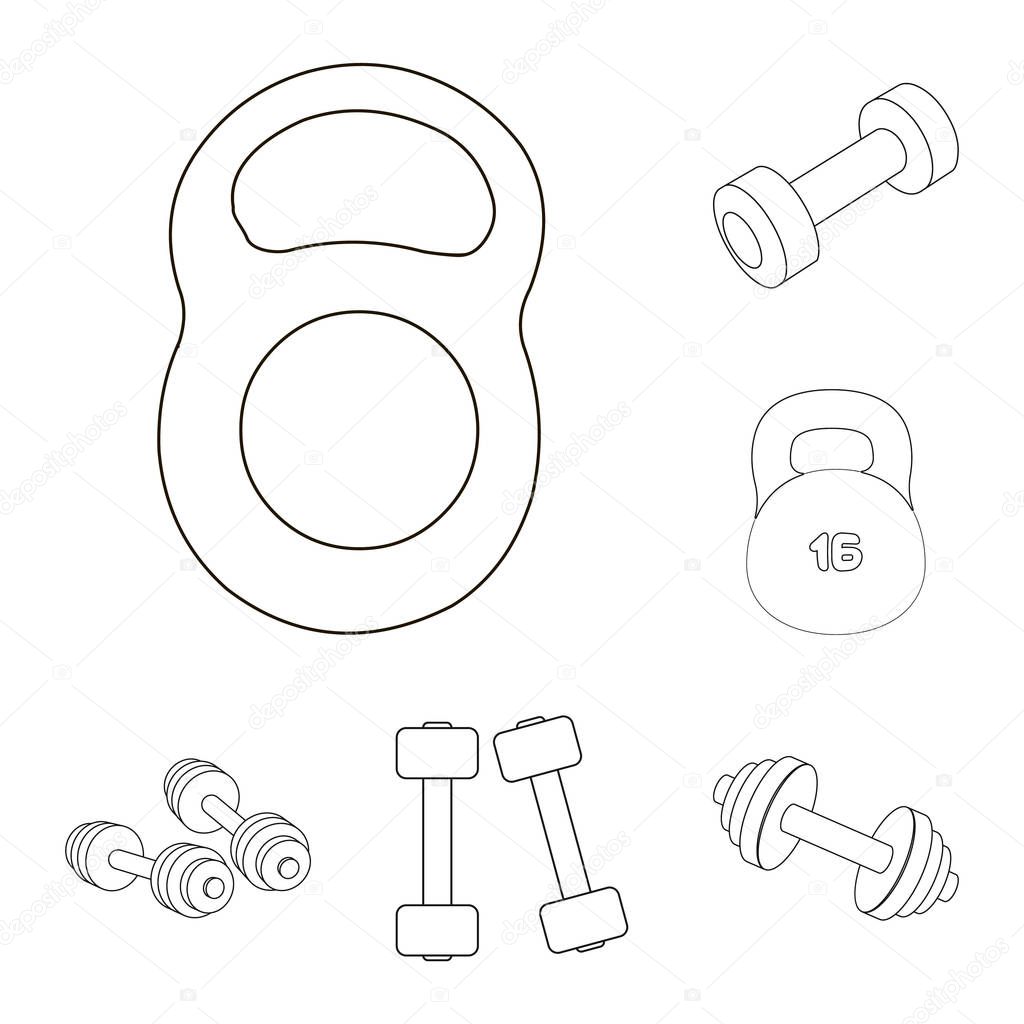 Vector illustration of weight and lifting logo. Collection of weight and exercise stock vector illustration.