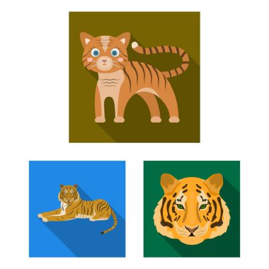 Kaplan ve Asya işareti yalıtılmış nesne. Kaplan ve dövme hisse senedi simgesi için web topluluğu.