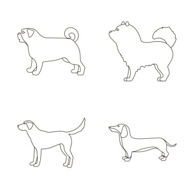 Şirin yalıtılmış nesne ve köpek yavrusu logosu. Şirin ve hayvan hisse senedi vektör çizim topluluğu.