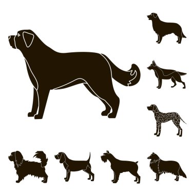 Şirin izole nesnesini ve köpek yavrusu sembolü. Web için şirin ve hayvan hisse senedi simgesi kümesi.
