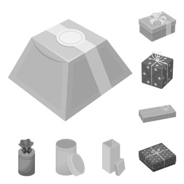 Karton ve teslimat işareti vektör Illustration. Hisse senedi için karton ve etiket vektör simge topluluğu.