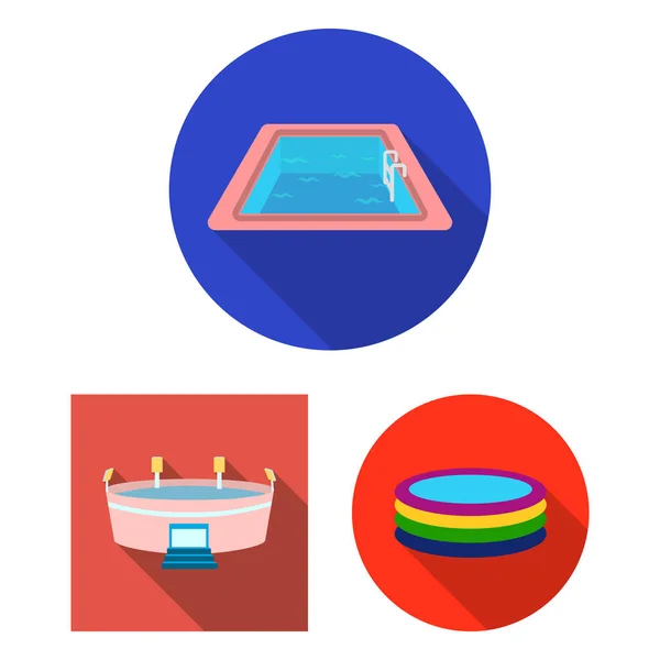 Vector design of pool and clipart symbol. Collection of pool and sport stock symbol for web. — Stock Vector