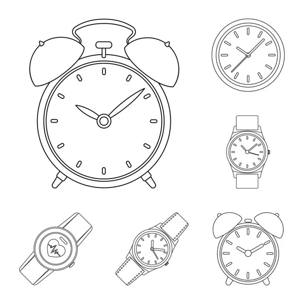 Design vetorial do ícone de hora e hora. Coleção de tempo e símbolo de estoque de negócios de web . —  Vetores de Stock