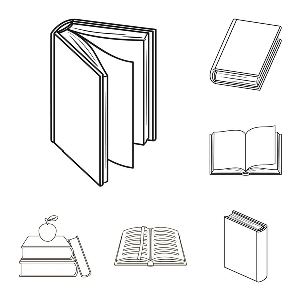 Design vetorial da biblioteca e logotipo do livro didático. Conjunto de biblioteca e símbolo de estoque escolar para web . —  Vetores de Stock