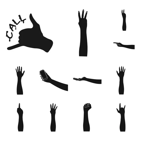 Objeto isolado de animação e ícone de polegar. Conjunto de animação e ícone de vetor de gesto para estoque . — Vetor de Stock