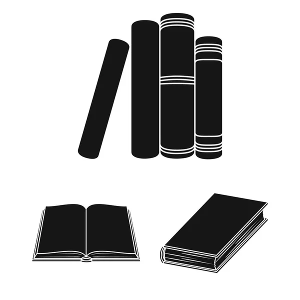 Vektorillustration von Bibliothek und Lehrbuchsymbol. Sammlung von Bibliotheks- und Schulbestandsvektorillustrationen. — Stockvektor