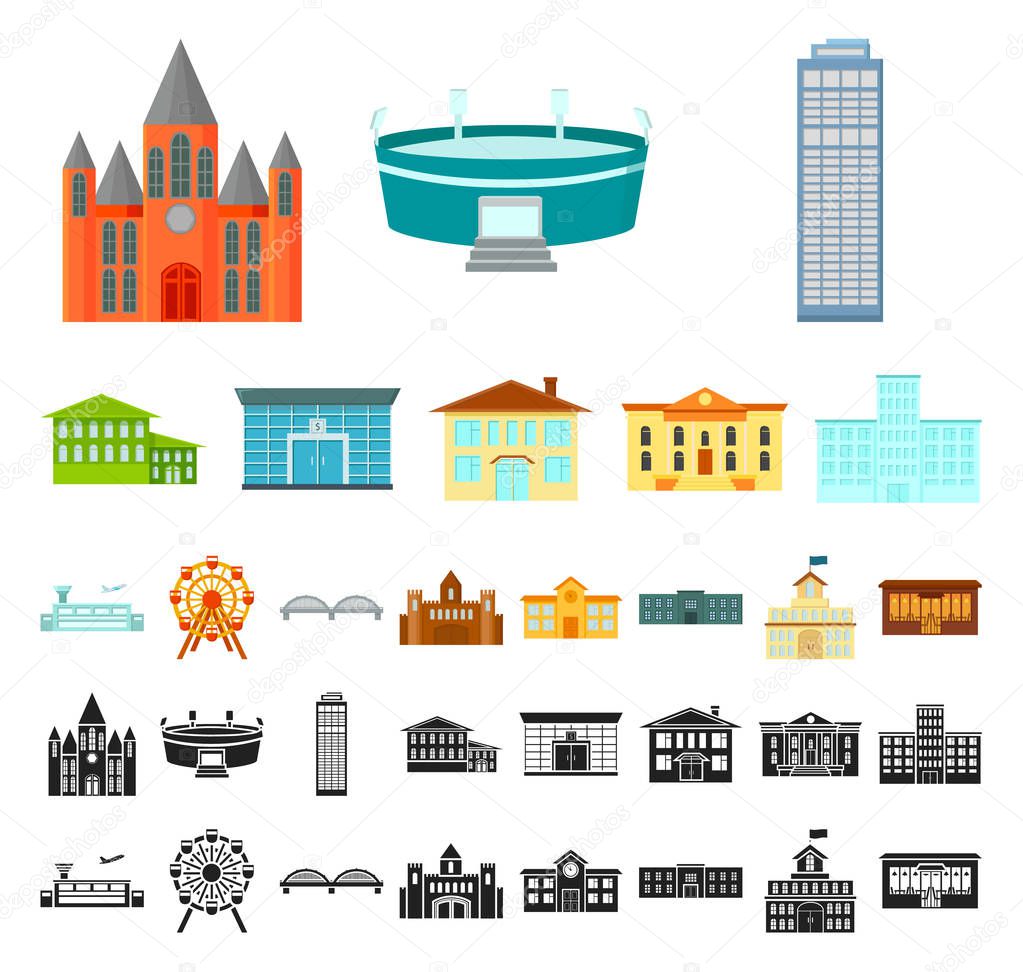 Building repair cartoon, black icons in set collection for design.Building material and tools vector symbol stock  illustration.