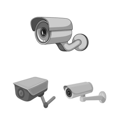 Video kamera ve fotoğraf makinesi logo vektör Illustration. Video kamera ve gösterge tablosu hisse senedi simgesi için web topluluğu.