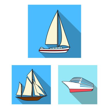 Yat tasarımı vektör ve işareti gemi. Yat ayarla ve stok için vektör simge cruise.