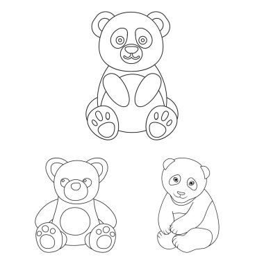 Uyku ve kahverengi işareti vektör tasarımı. Uyku ve hisse senedi için hayvan vektör simge kümesi.