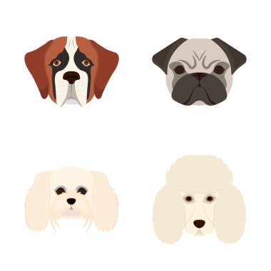 Sevimli vektör çizim ve köpek yavrusu logosu. Hisse senedi için şirin ve hayvan vektör simge topluluğu.