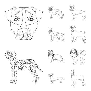 Sevimli vektör çizim ve köpek yavrusu logosu. Hisse senedi için şirin ve hayvan vektör simge topluluğu.