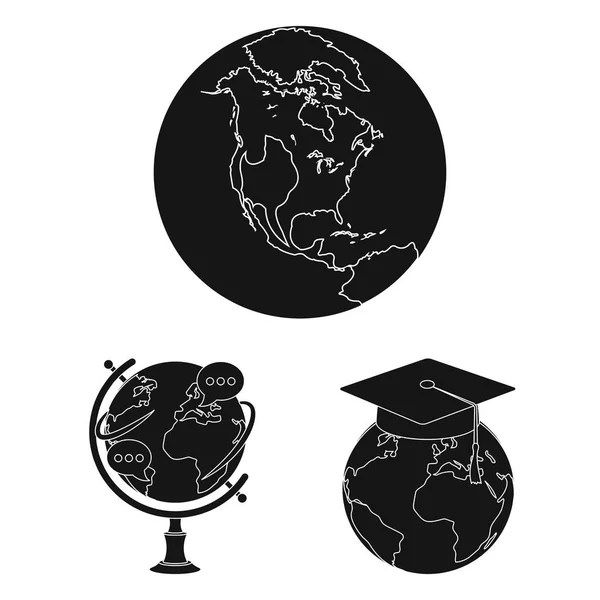 Isolated object of globe and world logo. Set of globe and earth stock vector illustration. — Stock Vector