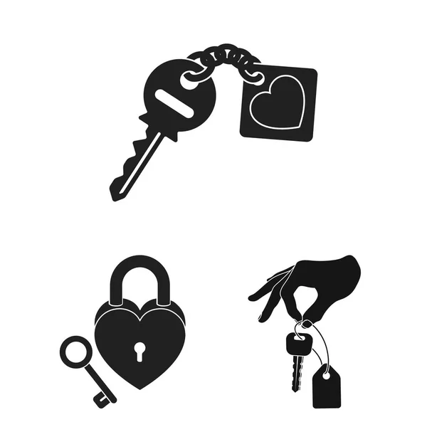 Векторная иллюстрация ключа и символа защиты. Коллекция иконки ключа и вектора безопасности для склада . — стоковый вектор