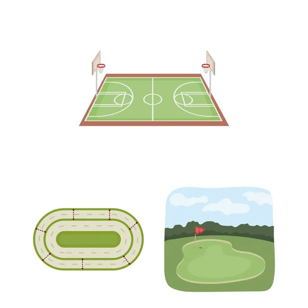 Ilustración vectorial del campo y el icono del deporte. Conjunto de campo y juego de acción símbolo para la web . — Vector de stock