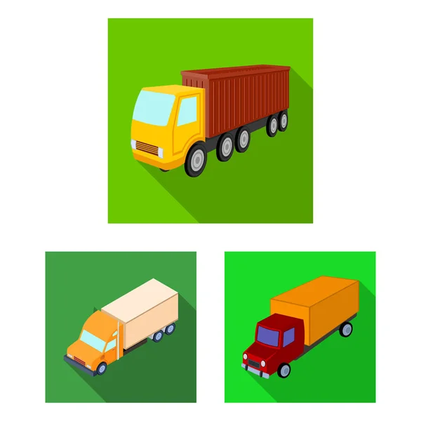 Vectorillustratie van truck- en scheepvaart symbool. Collectie van vrachtwagen en container voorraad vectorillustratie. — Stockvector