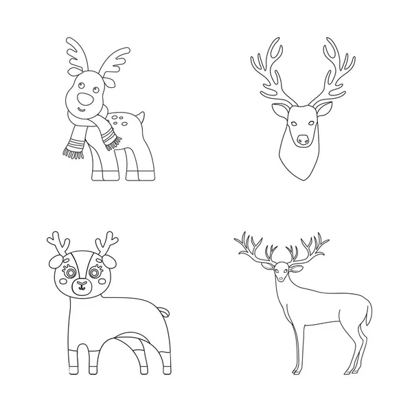 Conception vectorielle de wapiti et signe de tête. Collection de wapitis et cerf symbole de stock pour le web . — Image vectorielle