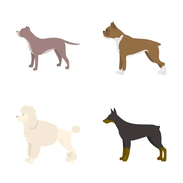 Ilustração vetorial do ícone bonito e cachorrinho. Coleção de bonito e animal símbolo de estoque para web . — Vetor de Stock