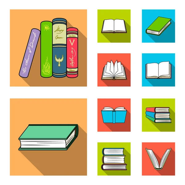 Isolated object of library and textbook sign. Set of library and school vector icon for stock. — Stock Vector