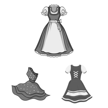 Elbise ve kıyafetler simge vektör tasarımı. Elbise ve akşam vektör simgesini hissenin koleksiyonu.