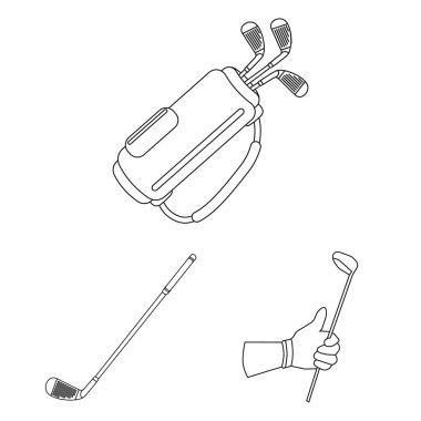 Sopa ve alan logo vektör tasarımı. Web için sopa ve kulüp hisse senedi simgesi kümesi.