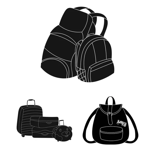 Conception vectorielle et symbole de sac à dos. Illustration vectorielle du stock de collecte et d'emballage . — Image vectorielle