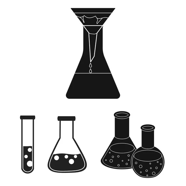 Objeto aislado de frasco e icono de laboratorio. Conjunto de frasco y equipo icono de vector para stock . — Vector de stock