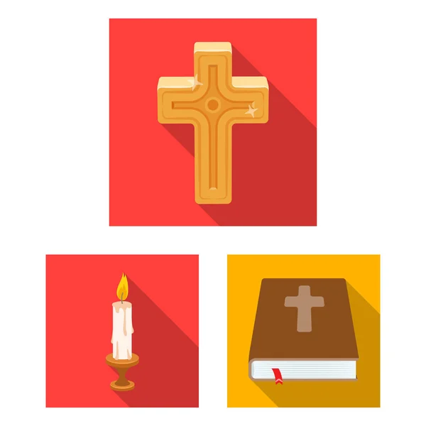 Vector design of muslim and items icon. Set of muslim and candle stock symbol for web. — Stock Vector