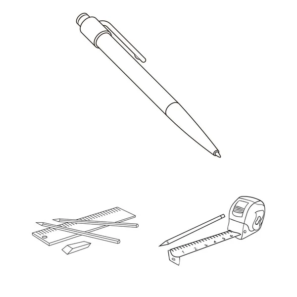 Illustrazione vettoriale dell'icona a matita e ad affilatura. Raccolta di matita e colore vettoriale icona per magazzino . — Vettoriale Stock