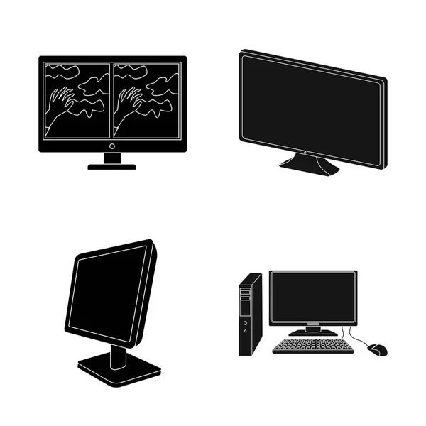 Isoliertes Objekt des Bildschirms und des Computersymbols. Set von Bildschirm und Mockup-Vektor-Symbol für Aktien. — Stockvektor