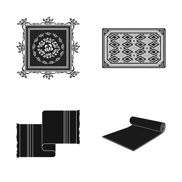 Objeto aislado de alfombra y logotipo persa. Colección de alfombras y borde símbolo de stock para la web . — Archivo Imágenes Vectoriales