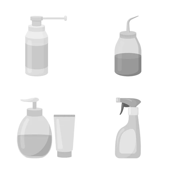 Vectorillustratie van pictogram sproeier en vloeistof. Set sproeier en bestrijdingsmiddelen voorraad vectorillustratie. — Stockvector