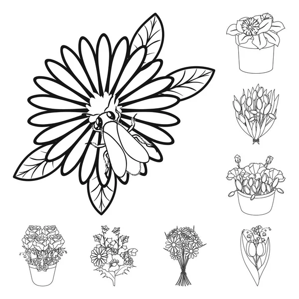 春と花輪のシンボルのベクター イラストです。春と花の株式ベクトル図のセット. — ストックベクタ