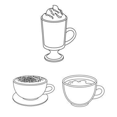 Kupası ve kahve logosu yalıtılmış nesne. Dizi Kupası ve en iyi hisse senedi vektör çizim.